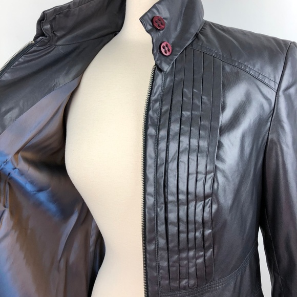 Emil Rutenberg M Pleated Peplum Jacket Zip Gray - Picture 5 of 8